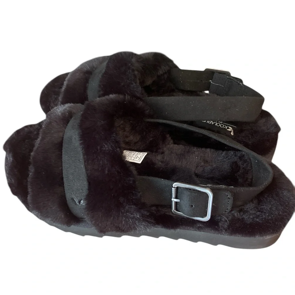Koolaburra by Ugg Fuzz'd Out Adjustable Slingback Slipper/Sandal- Sz 9